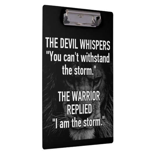 Krieger - Ich bin der Sturm - Löwentier Motivieren Klemmbrett (Rechts)