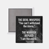 Krieger - Ich bin der Sturm - Löwentier Motivieren Magnet (Vorderseite/Rückseite)