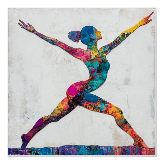 Krieger II Pose Glossy Poster (Vorderseite)