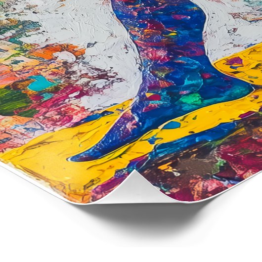 Krieger II Pose Glossy Poster (Ecke)