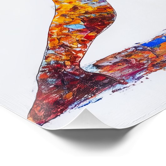 Krieger II Pose Glossy Poster (Ecke)