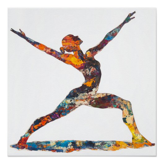 Krieger II Pose Glossy Poster (Vorderseite)