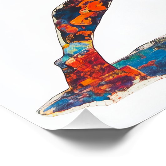 Krieger II Pose Glossy Poster (Ecke)