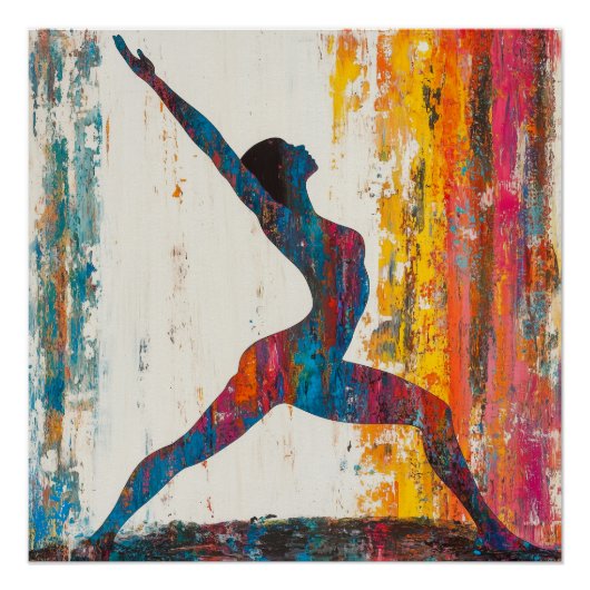 Krieger II Pose Glossy Poster (Vorderseite)