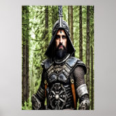 Krieger im Wald | AI Art Poster (Vorne)