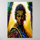 Krieger in farbenfroher Rüstung | AI Art Poster (Vorne)