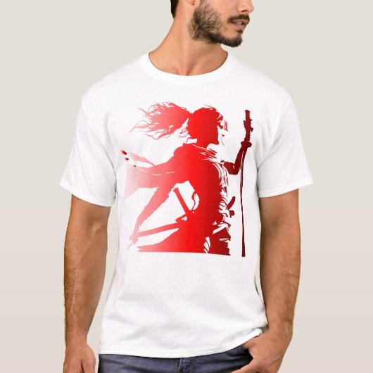 Krieger in Rot - Silhouette Power T - Shirt (Vorderseite)