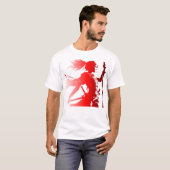 Krieger in Rot - Silhouette Power T - Shirt (Vorne ganz)