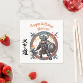 Krieger Kämpfer RPG Ritter Anime Chibi Geburtstag Serviette (Beispiel)