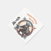 Krieger Kämpfer RPG Ritter Anime Chibi Geburtstag Serviette (Ecke)