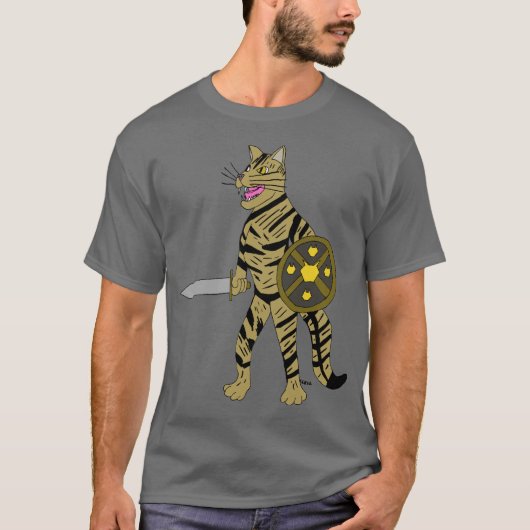 Krieger Katze T-Shirt (Vorderseite)