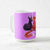 Krieger-Katzen-lesbische Prinzessin Loving Mug Kaffeetasse (Vorderseite Links)