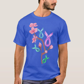 Krieger-Krebsbekämpfer-Band Sakura Krebsbewusstsei T-Shirt