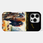 Krieger mit Bison. iPhone Hülle (Rückseite (Horizontal))