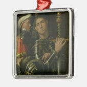 Krieger mit Bräutigam (Öl) Silbernes Ornament (Links)