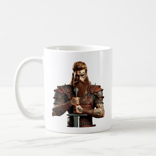 Krieger mit Schwert Kaffeetasse (Links)