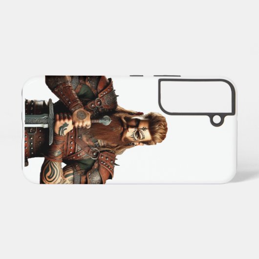 Krieger mit Schwert Samsung Galaxy Hülle (Rückseite (Horizontal))