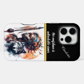 Krieger mit Wolfskunst iPhone Hülle (Rückseite (Horizontal))