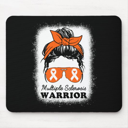 Krieger Multiple Sklerose Awareness Messy Bun Mama Mousepad (Vorne)
