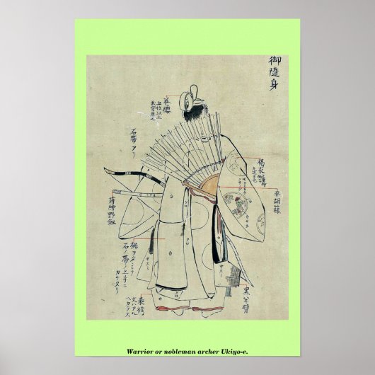 Krieger oder Adelsarcher Ukiyo-e. Poster (Vorne)