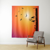 Krieger Petroglyphen-Wikingschiff Wandteppich (Beispiel)