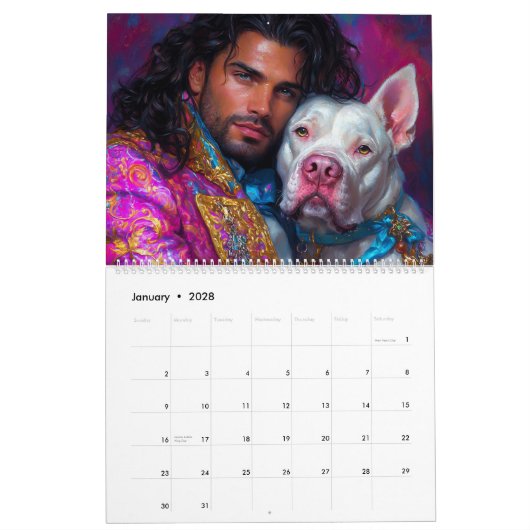 Krieger & Pitbull Hundeheroen Kalender (Jan 2028)