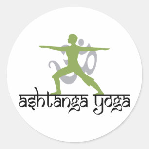 Krieger-Pose Ashtanga Yoga Runder Aufkleber
