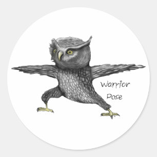 Krieger-Pose Runder Aufkleber