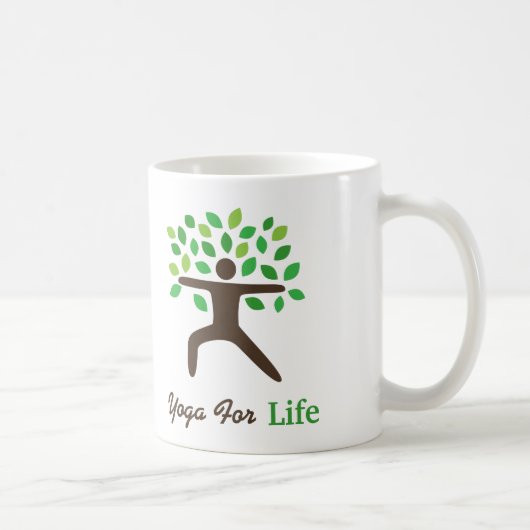 Krieger-Pose-Yoga-Geschenk-Tasse Kaffeetasse (Rechts)