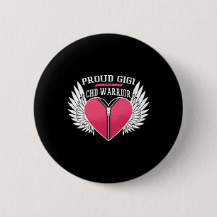 Krieger Proud Gigi Zipper Herz mit Engel Flügel Button