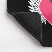 Krieger Proud Gigi Zipper Herz mit Engel Flügel Mousepad (Ecke)