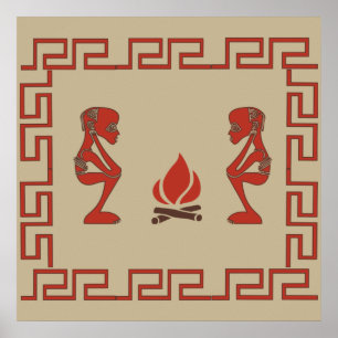 Krieger-Ritual eines afrikanischen Stammes Poster