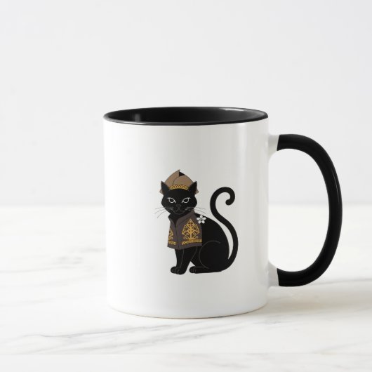 Krieger Schwarze Katze Kaffeetasse (Rechts)