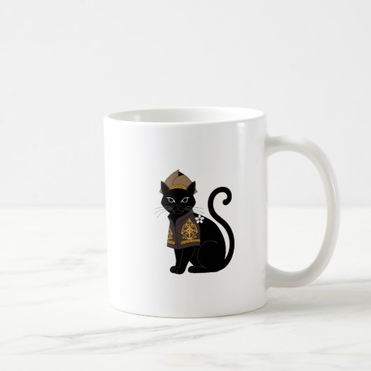 Krieger Schwarze Katze Kaffeetasse (Rechts)