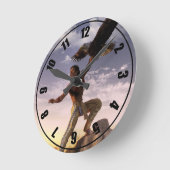 Krieger und Adler Runde Wanduhr (Winkel)