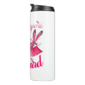 Krieger unterstützen Klatsche-Dragonfly-Brustkrebs Thermosbecher (Nach rechts gedreht)