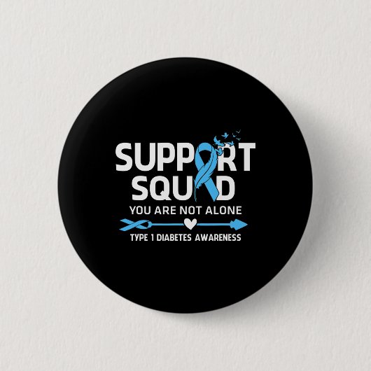 Krieger-Unterstützungstrupp Typ-1-Diabetes-Bewusst Button (Vorderseite)