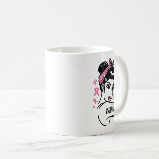 Krieger: Unzerbrechlicher rosa Ribbon-Brustkrebs i Kaffeetasse (VorderseiteRechts)