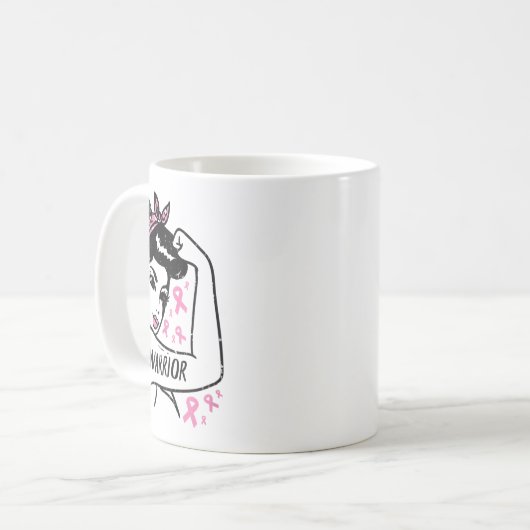 Krieger: Unzerbrechlicher rosa Ribbon-Brustkrebs i Kaffeetasse (Vorderseite Links)