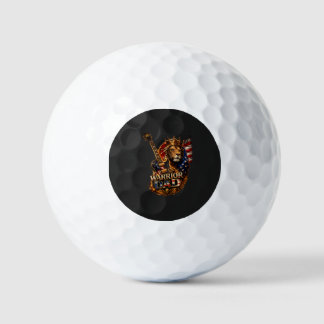 Krieger-Vater-Löwe-Amerikanische-Flagge-Gitarre  Golfball
