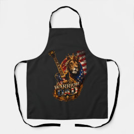 Krieger-Vater-Löwe-Amerikanische-Flagge-Gitarre Schürze