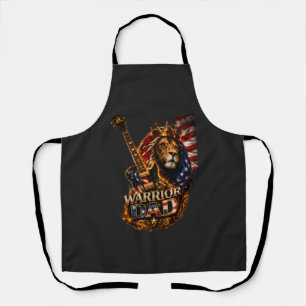 Krieger-Vater-Löwe-Amerikanische-Flagge-Gitarre Schürze