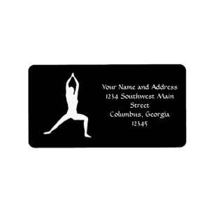 Krieger-Yoga-Pose-Silhouette Adressaufkleber