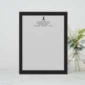 Krieger-Yoga-Pose-Silhouette Briefbogen (Stehend Vorderseite)