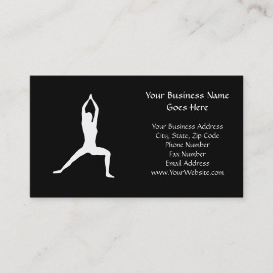 Krieger Yoga Pose Silhouette Schwarzweiss Visitenkarte Zazzle De