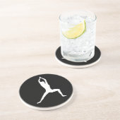 Krieger-Yoga-Pose-Silhouette Untersetzer (Seite)