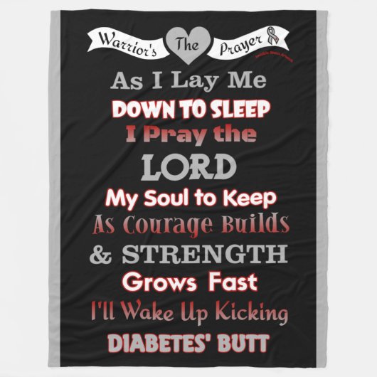 Kriegergebet...Diabetes Fleecedecke (Vorderseite)