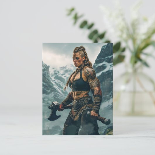 Kriegergeist des Wikinger-Channeling Postkarte (Stehend Vorderseite)