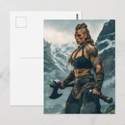 Kriegergeist des Wikinger-Channeling Postkarte (Vorne/Hinten)