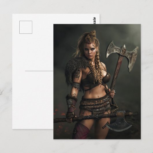 Kriegergeist des Wikinger-Channeling Postkarte (Vorne/Hinten)